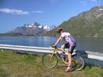 14 - Heidi cycling on Lofoten (Island on west coast of Norway)