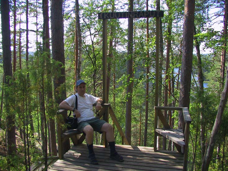 04-Laurie relaxes before climbing up from the lake below