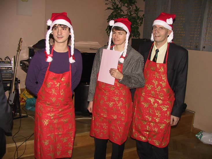 33-Marcus, Heidi & Ari have fun at the Christmas party