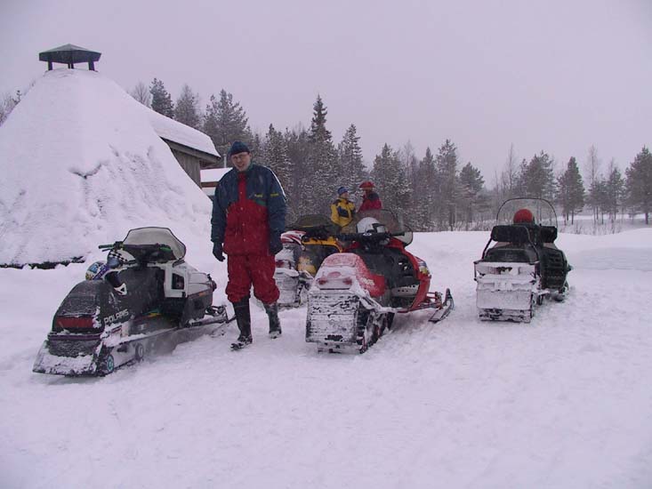 37-Mika takes a rest from skidooing around the frozen lakes of Kuusamo