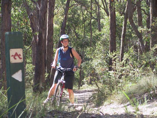 03-Trudi checks out the track along the Lerderderg River