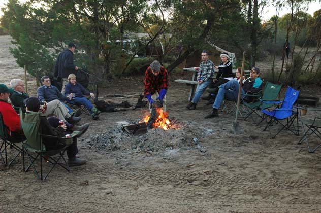 15-Heidi warms up for Happy Hour after a 4WD day