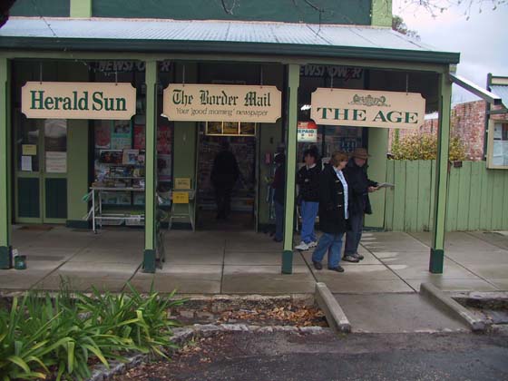 09-Mike & Norma check out the local paper in Yackandandah