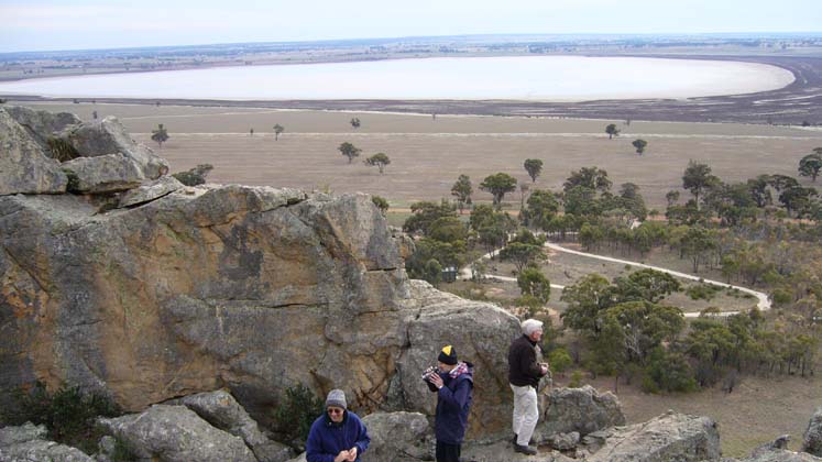 02-Laurie, Wayne & Dick check out the views from Mitre Rock