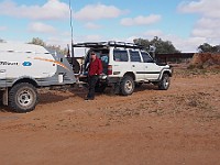 Laurie enjoys the surrounds on the Oodnadatta Track